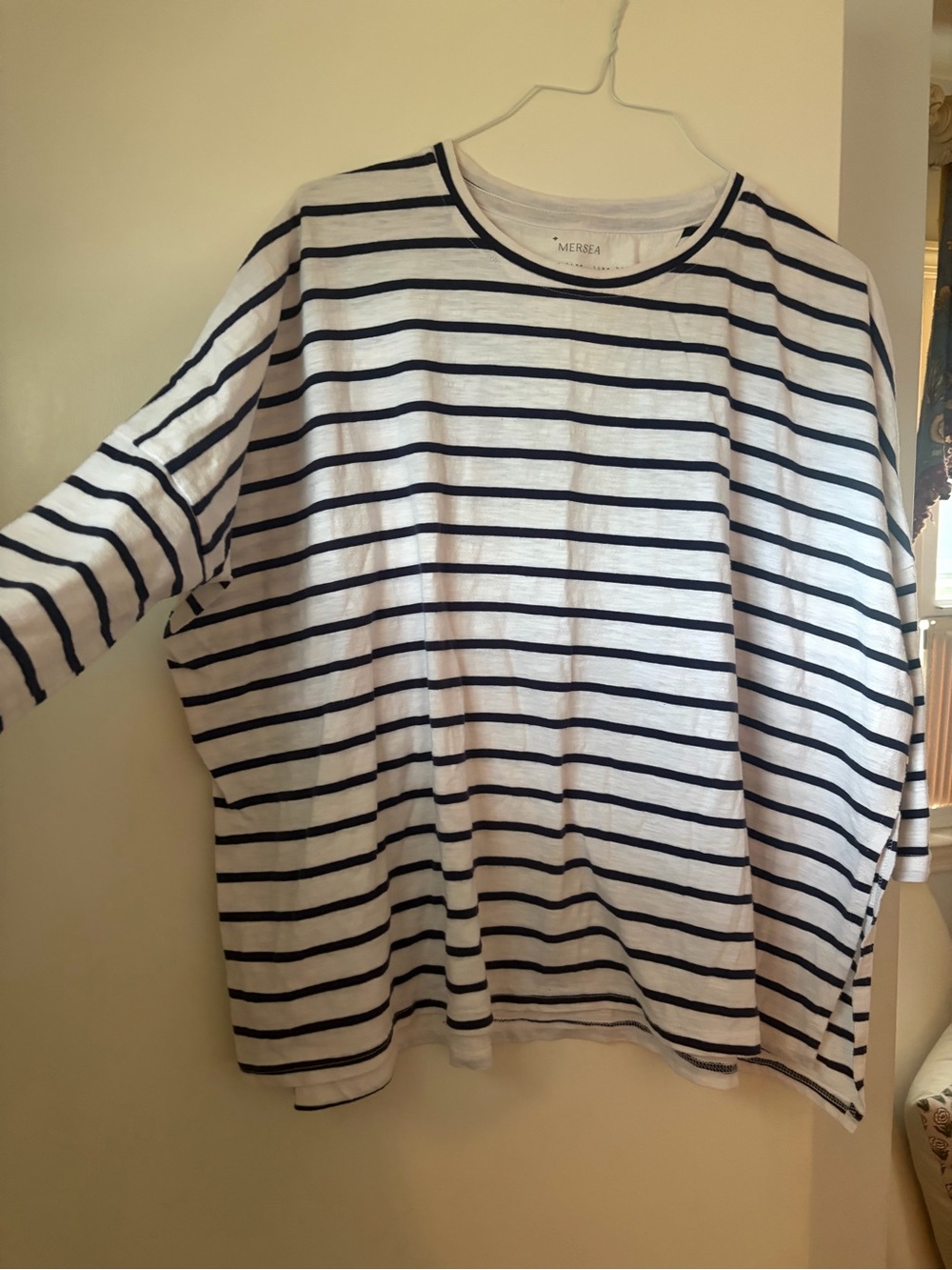 Women’s Mersea Navy & White Striped Long Sleeve Tee